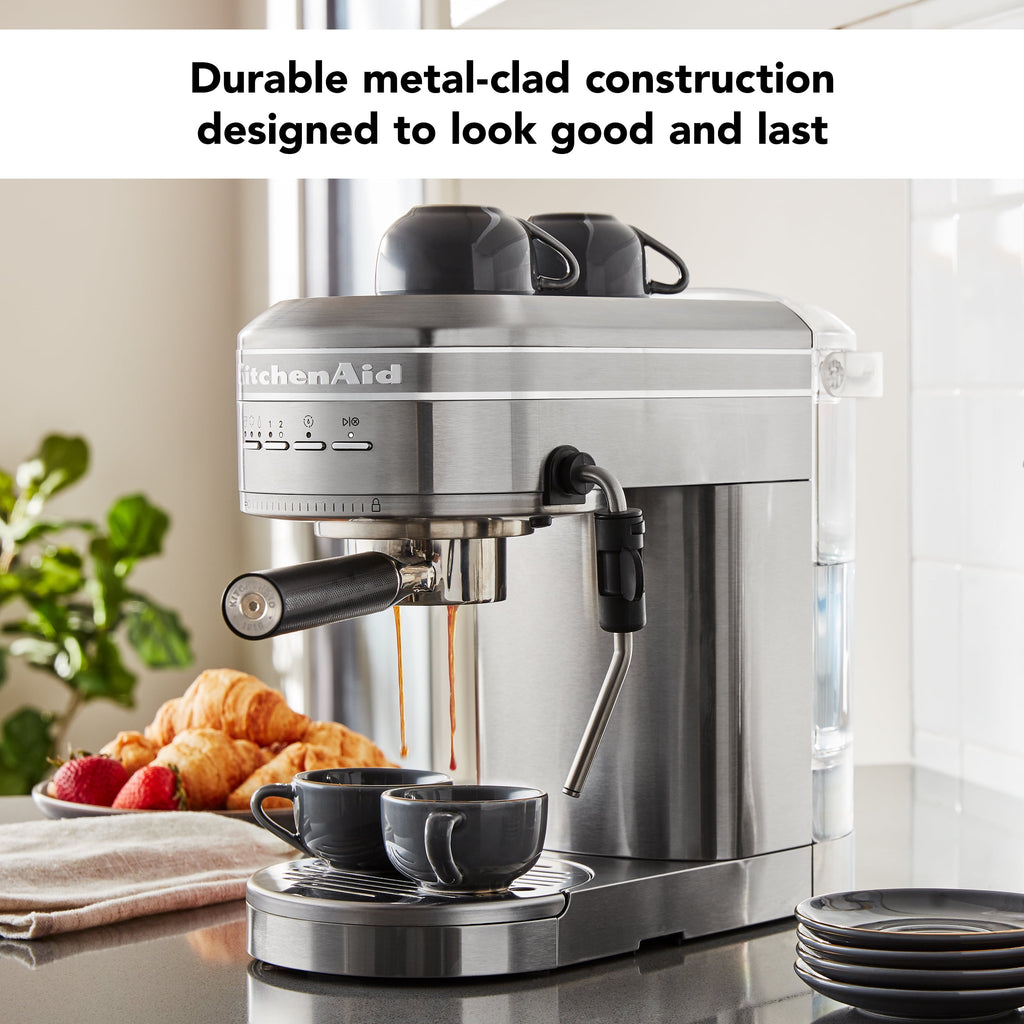 KitchenAid Metal Semi-Automatic Espresso Machine, Brushed Stainless Steel, KES6503