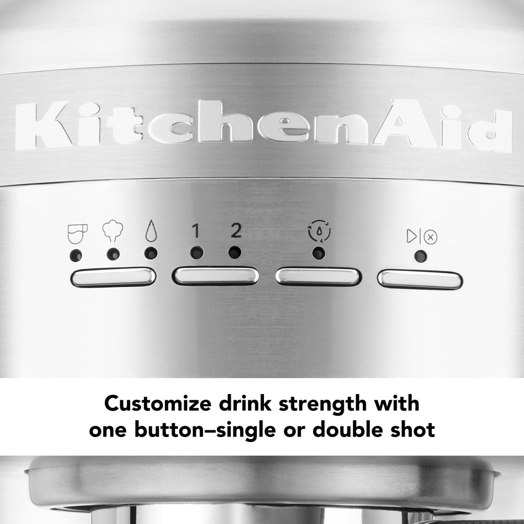 KitchenAid Metal Semi-Automatic Espresso Machine, Brushed Stainless Steel, KES6503