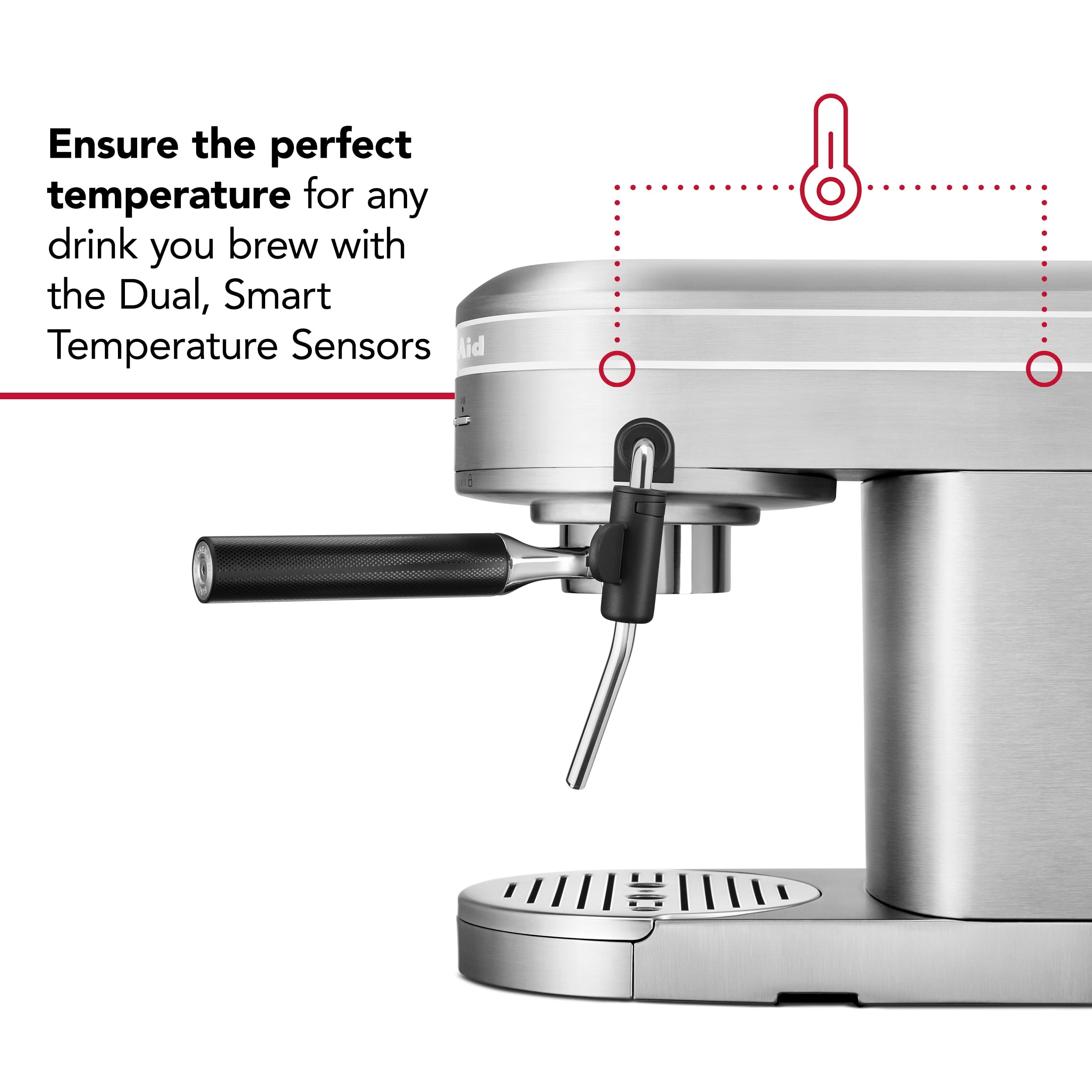 KitchenAid Metal Semi-Automatic Espresso Machine, Brushed Stainless Steel, KES6503