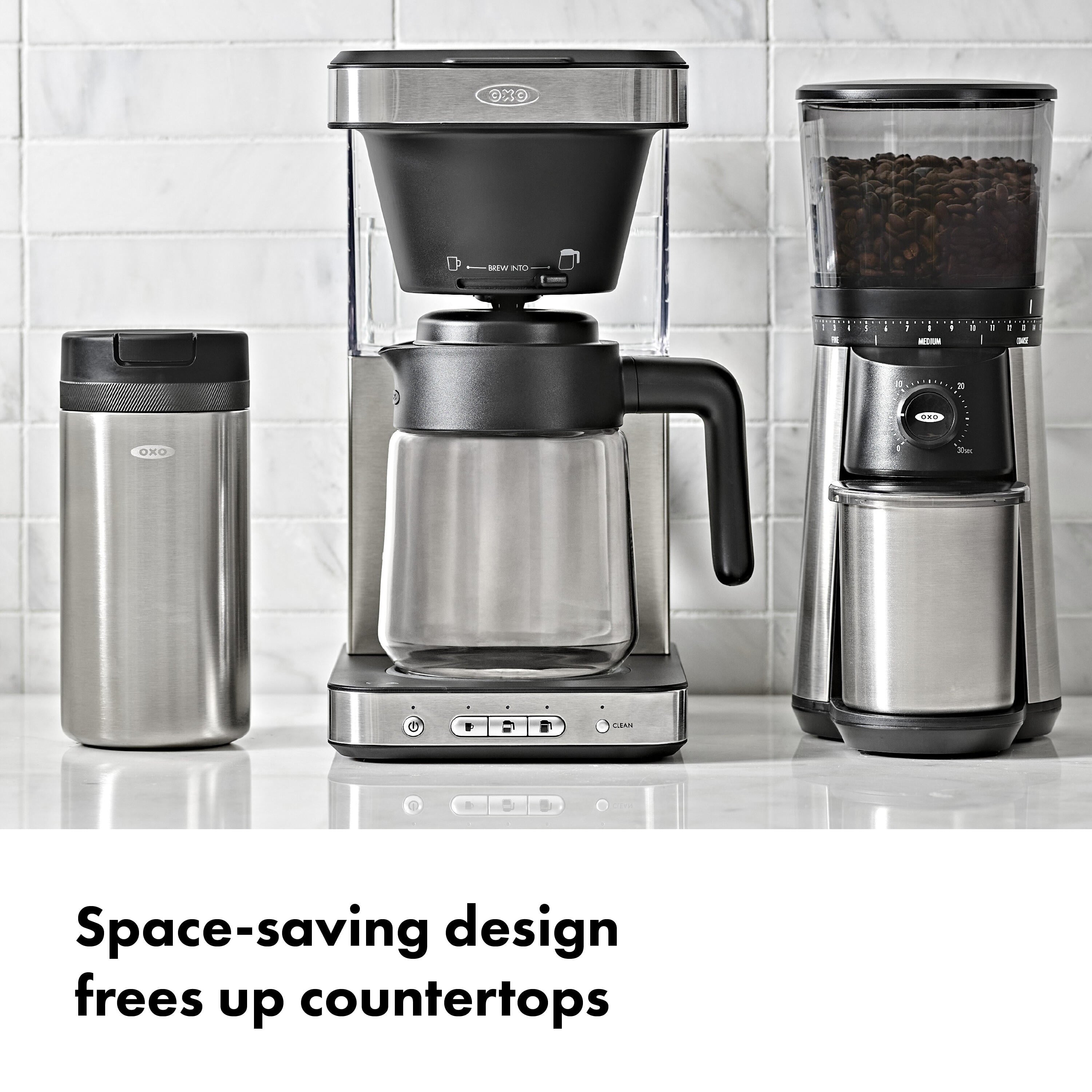 OXO Brew 8-Cup Coffee Maker with Glass Carafe and Single-Serve Option